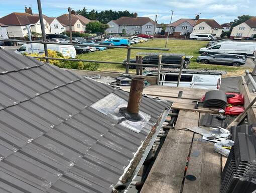 Attleborough Roofing Services 18 This is a photo of a roof installation being carried out in Attleborough. Installation carried out by Attleborough Roofing Services